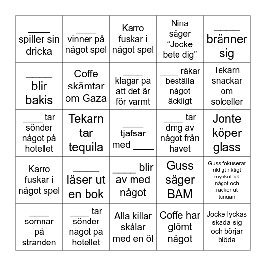 SEMESTER BINGO - Edessa Bingo Card