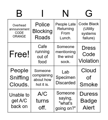Case Farms Genocide (Code Orange) Bingo Card