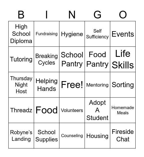 Robynes Nest BINGO Card