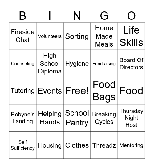 Robynes Nest BINGO Card