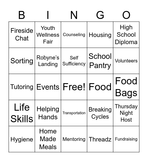 Robynes Nest BINGO Card