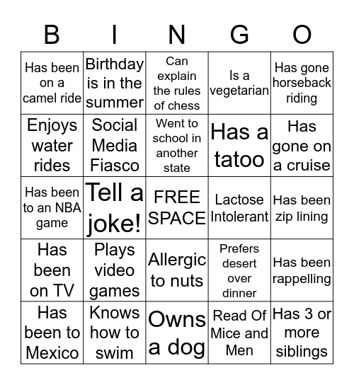 Natalie's 37th Birtday Bash! Bingo Card