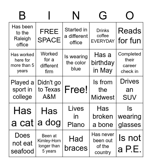 Bingo de Mayo Bingo Card