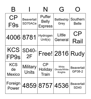 CPKC Catches Bingo Card