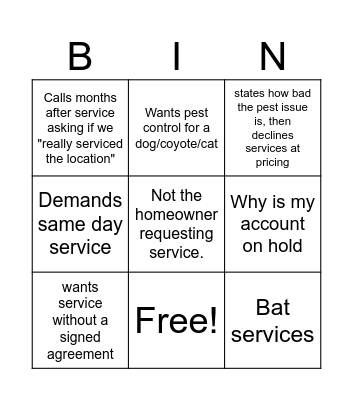 CSR Bingo! Bingo Card