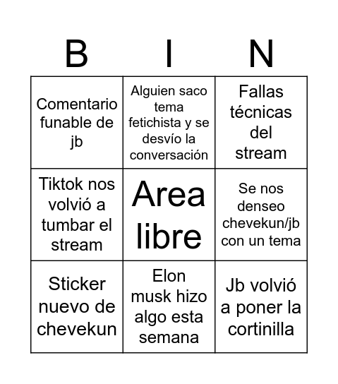 Pixxelers #2 Bingo Card