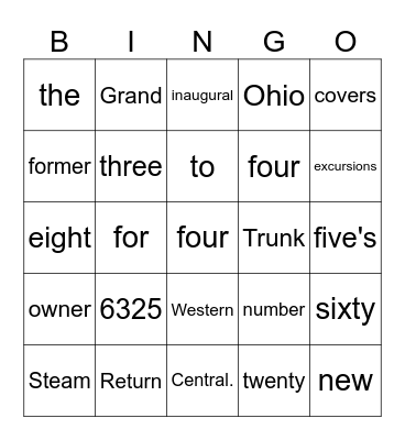 6325 Bingo Card