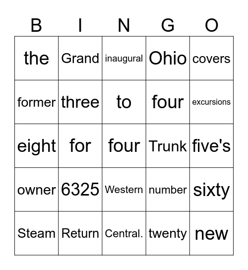 6325 Bingo Card