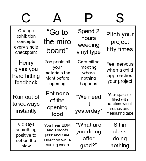 CAPSTONE 2024 Bingo Card