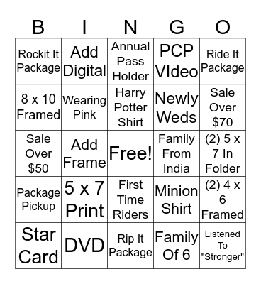 Rockit Bingo Card