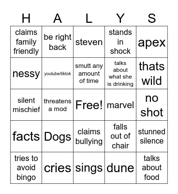 Shmitty Bingo Card