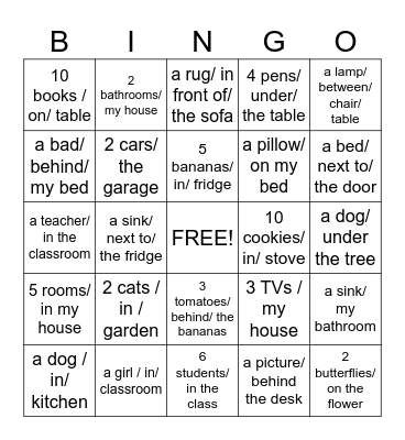 There is - There are Bingo Card
