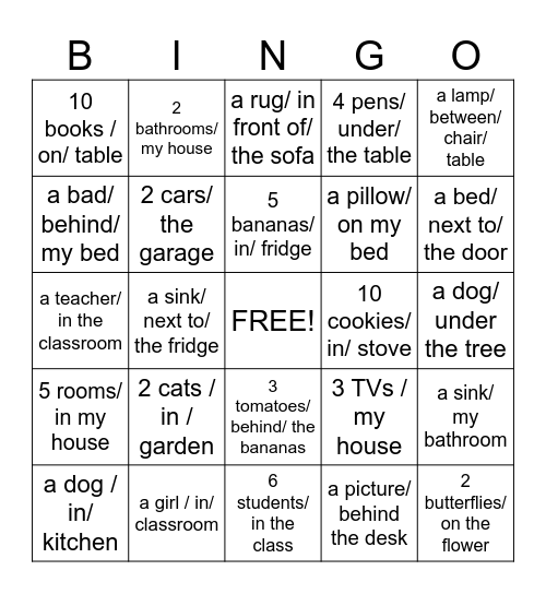 There is - There are Bingo Card