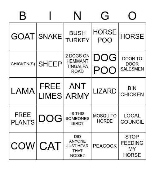 HEMMANT ON THE LOOSE Bingo Card
