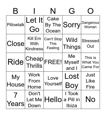 Fun Friday Music Bingo! Bingo Card