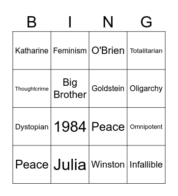 1984 Bingo Card