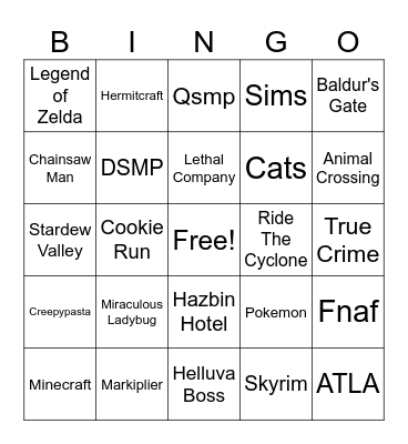Fandom BINGO Card