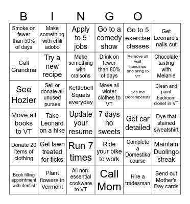 May Bingo Card