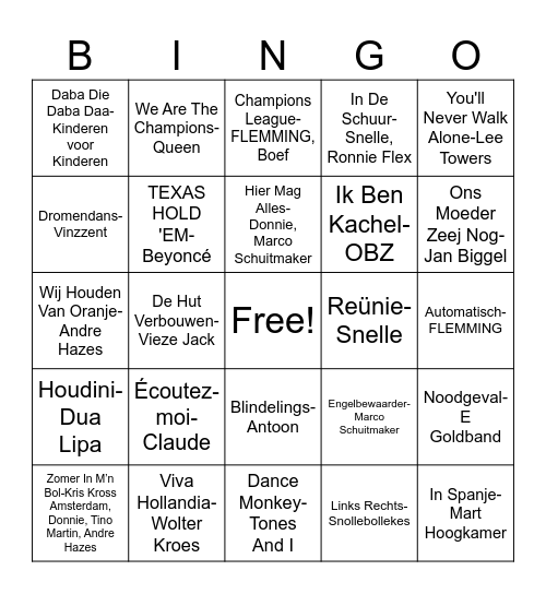 Lepelstraatse Boys Bingo Card