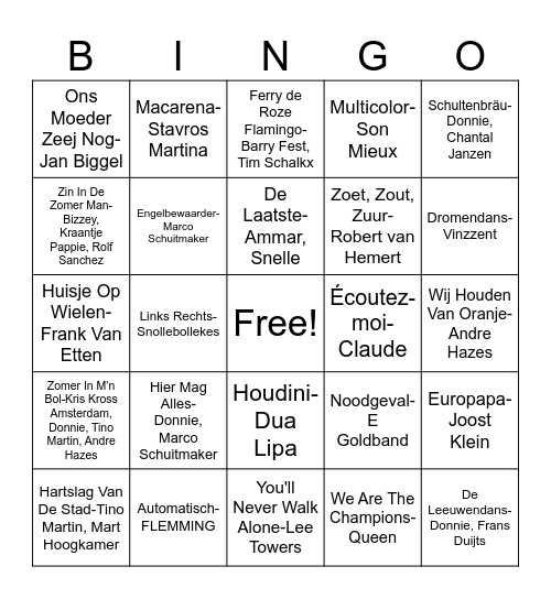 Lepelstraatse Boys Bingo Card