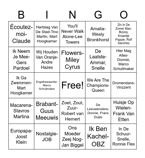 Lepelstraatse Boys Bingo Card