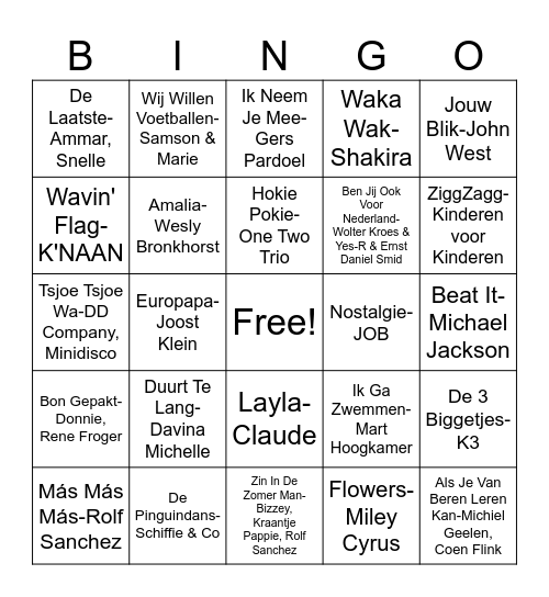 Lepelstraatse Boys Bingo Card