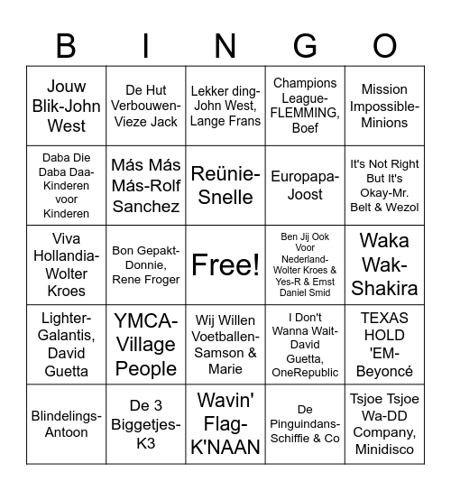 Lepelstraatse Boys Bingo Card