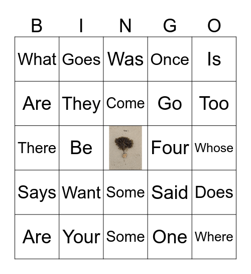 Learned Words List 1 #1 Bingo Card