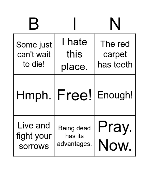 Auron the Elden Lord Bingo Card