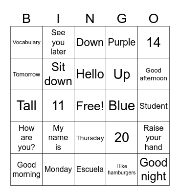 Los Saludos Bingo Card