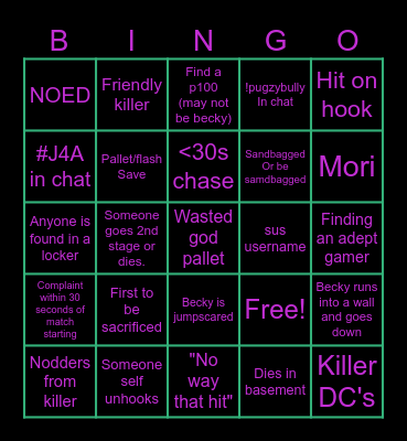 BeckyGoodHair bingo. Bingo Card