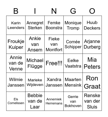 DeSeizoenen bingo kaart Bingo Card