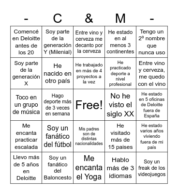 Townhall Bingo Card