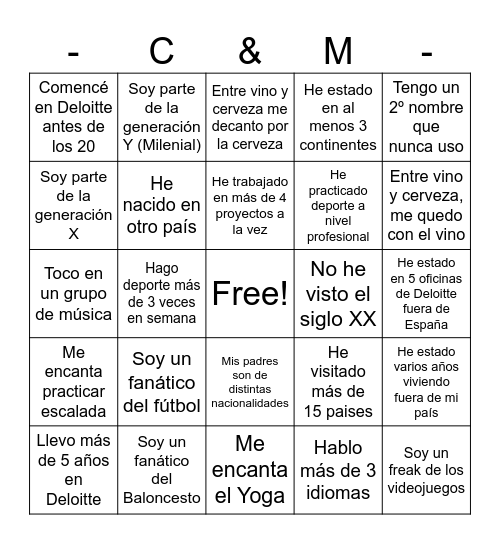 Townhall Bingo Card