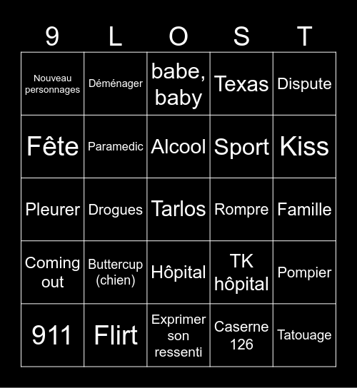 9-1-1 Lone Star Bingo Card