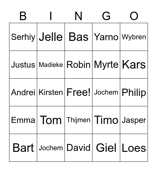 Braak&Kaak Bingo Card