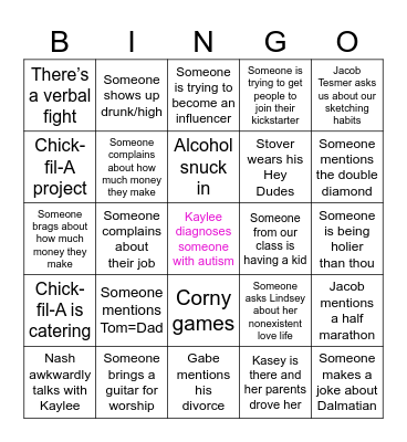 ICC Reunion Bingo Card