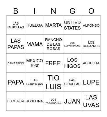 ESPERANZA RENACE Bingo Card
