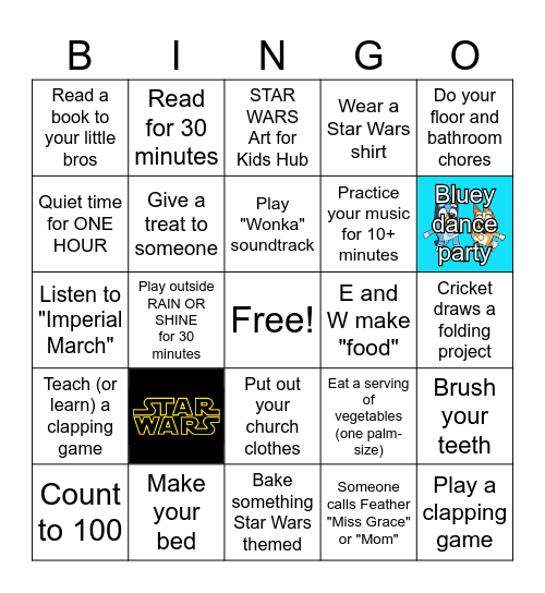 May the Fourth Bingo Card