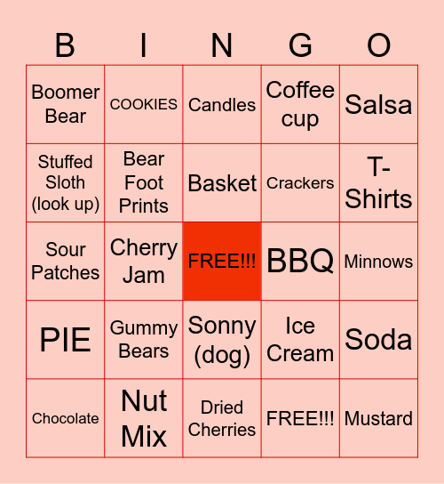 SHOP WITH ME CHERRY BINGO! Bingo Card
