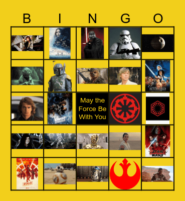 Star Wars Training Bingo Card