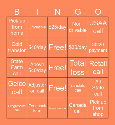 RRD Bingo Card