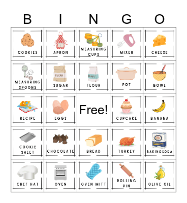Baking Bingo Card