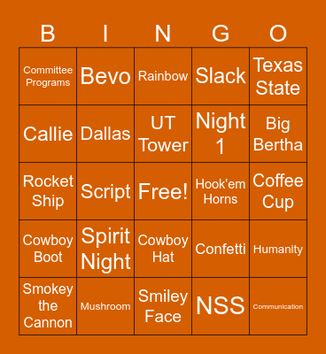 OA Workshop Bingo Card