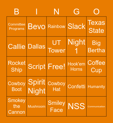 OA Workshop Bingo Card