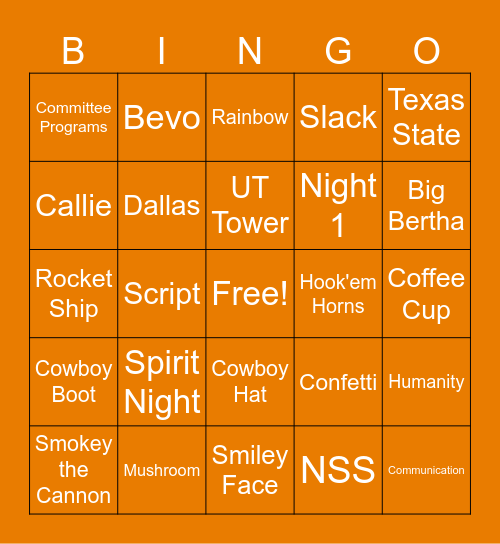 OA Workshop Bingo Card