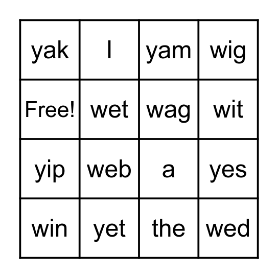 BINGO Card