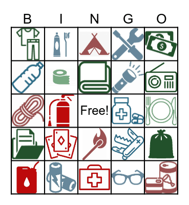 Emergency Preparedness Week Bingo Card