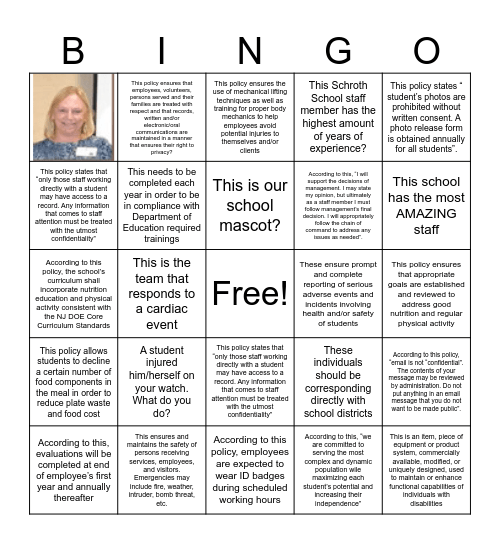 Policy & Procedure Review 2024 Bingo Card