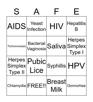 STD BINGO !!!!! Bingo Card